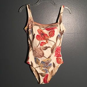 One Piece Floral Swim Suit